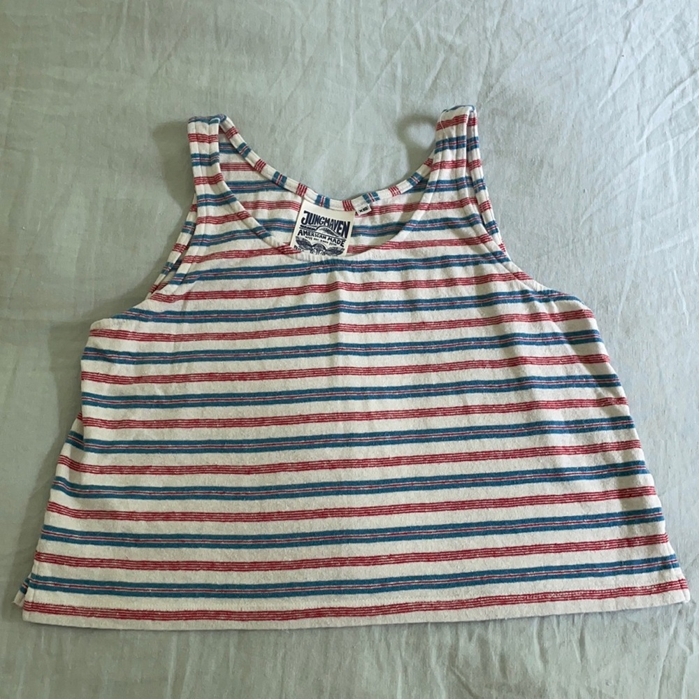 Jungmaven Mountain Stripe Crepe Cropped Tank